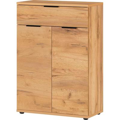 Schuhschrank GERMANIA "GW-Fremont Schuhschrank", braun (navarra, eiche, nachbildung), B:75cm H:108cm T:37cm, Spanplatte, Schränke, mit verstellbaren Einlegeböden Image