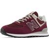 Sneaker NEW BALANCE "ML574 Core", Gr. 46,5, rot (bordeaux, grau), Leder, Textil, Schuhe Modernsneaker, Topseller