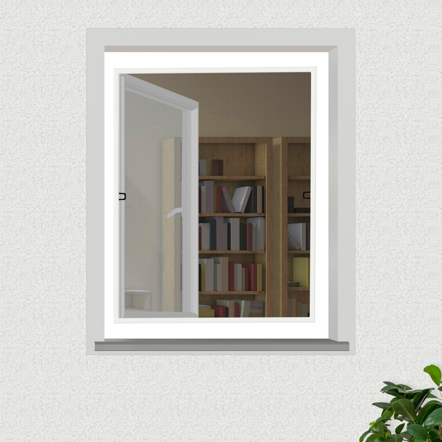 Insektenschutz-Fensterrahmen WINDHAGER "Mosquito Stop", weiß (rahmen: weiß gewebe: anthrazit), B:120cm H:150cm, Insektenschutzgitter, BxH: 120x150 cm