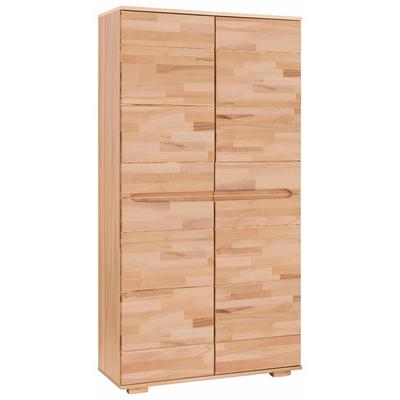 Schuhschrank HOME AFFAIRE "Vetro", beige (kernbuchefarben, kernbuche massiv), B:100cm H:190cm T:40cm, Holzwerkstoff, Massivholz, Schränke Image