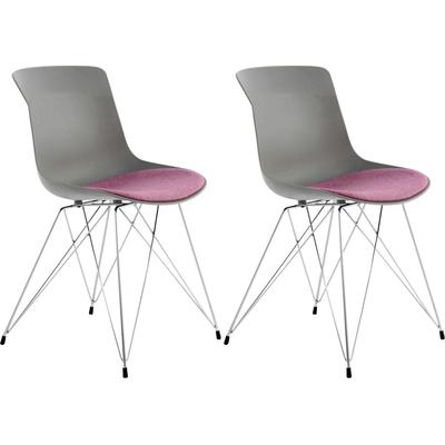 Schalenstuhl KAYOOM Stühle Gr. B/H/T: 48 cm x 80 cm x 53 cm, 2 St., Polyester, Maße (B/T/H): 61/50/83 cm, lila (grau, violett) Schalenstühle Stühle
