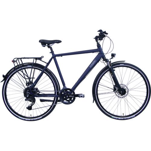 „Trekkingrad HAWK BIKES „“HAWK Trekking Gent Deluxe Ocean Blue““ Fahrräder Gr. 57 cm, 28 Zoll (71,12 cm), blau Trekkingräder“