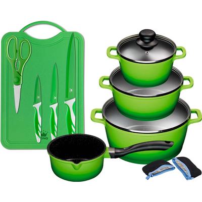 Topf-Set KING "ALUGUSS", grün, Töpfe, Glasdeckel, Induktion,Keramikantihaftbeschichtung Image