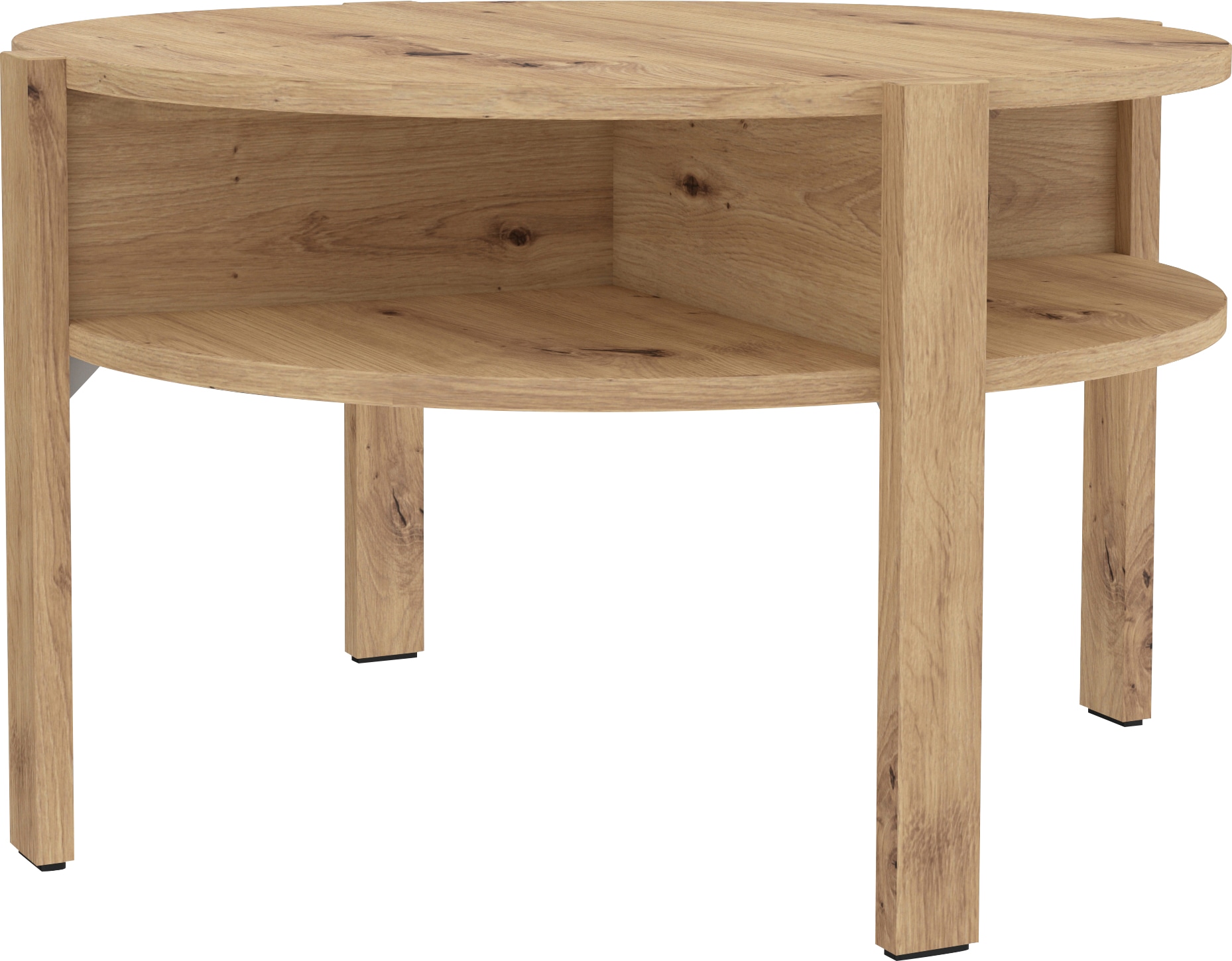 Beistelltisch FORTE "Tobago", braun (artisan eiche), B:74,4cm H:45,5cm T:74,4cm, Tische, Beistelltisch, Durchmesser ca. 74,5 cm