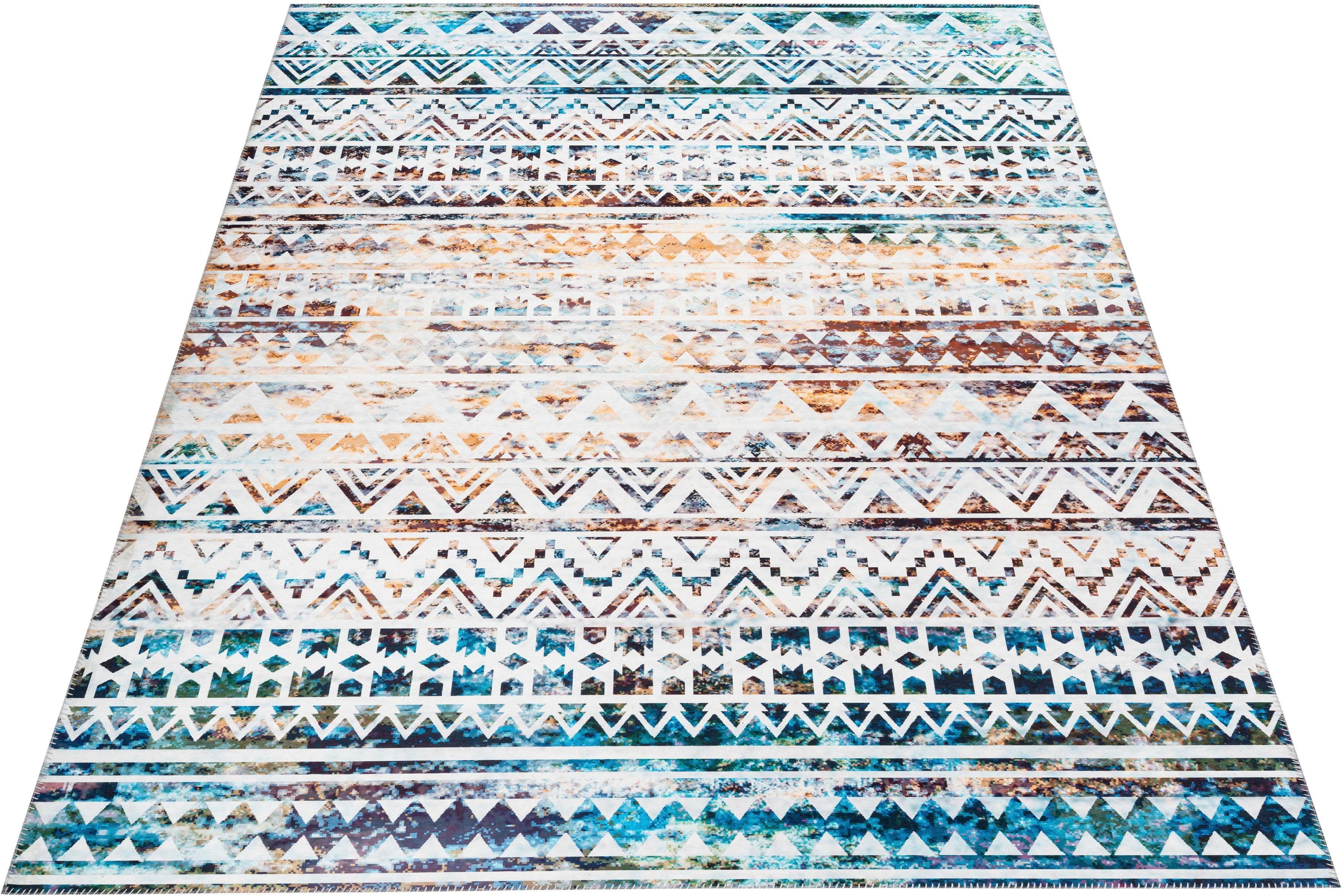 Teppich MY HOME "Jonte" Gr. 6, bunt (multi), B:200cm H:6mm L:290cm, Kunstfaser, Teppiche, Vintage Design, Wohnzimmer Image