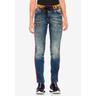 Slim-fit-Jeans CIPO & BAXX Gr. 26, Länge 32, blau Damen Jeans Röhrenjeans mit trendigen Seitenstreifen