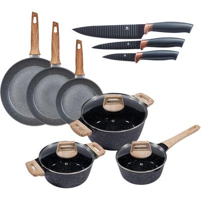 Topf-Set KING "Essential", braun (schwarz, holzfarben), Töpfe, Induktion Image