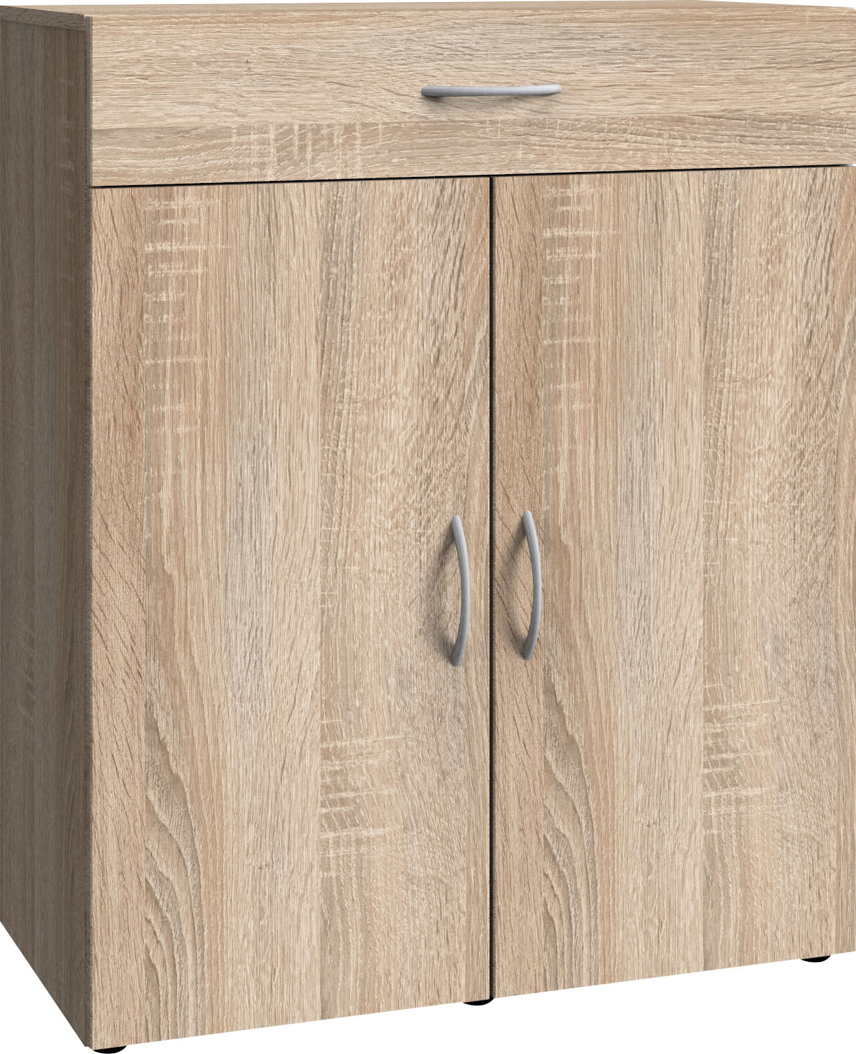 Kombikommode WIMEX "Multiraumkonzept", braun (eiche sägerau, nachbildung), B:80cm H:98cm T:48cm, Holzwerkstoff, Spanplatte, Sideboards, Schubkästen auf Metallschienen Image