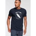 T-Shirt OCEAN SPORTSWEAR, Herren, Gr. S (44/46), blau (marine), Single Jersey, Obermaterial: 100% Baumwolle, casual, Basic schmal, Rundhals, Kurzarm, Shirts, kurzärmelig, schmal geschnitten, mit Logodruck, aus Single Jersey