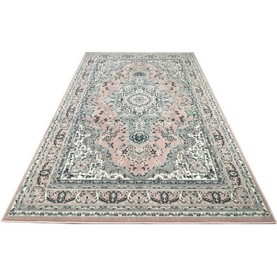 Teppich MY HOME "Oriental, Made in Belgium" Gr. 3, rosa, B:120cm H:7mm L:170cm, Kunstfaser, Teppiche, Orient-Optik, mit Bordüre, Teppich, Kurzflor, Weich, Kundenliebling Image