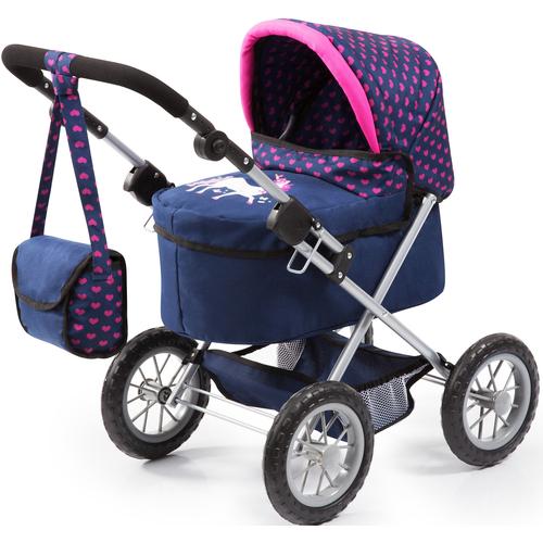 „Puppenwagen BAYER „“Trendy, blau/Einhorn““ blau (blau, einhorn) Kinder Puppenwagen -trage mit Wickeltasche“