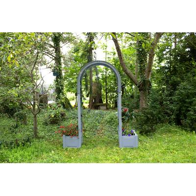 Rosenbogen KHW, grau, B:174cm H:207cm T:43cm, Kunststoff, Rankhilfen, BxTxH: 174x43x207 cm, mit 2 Pflanzkästen Image