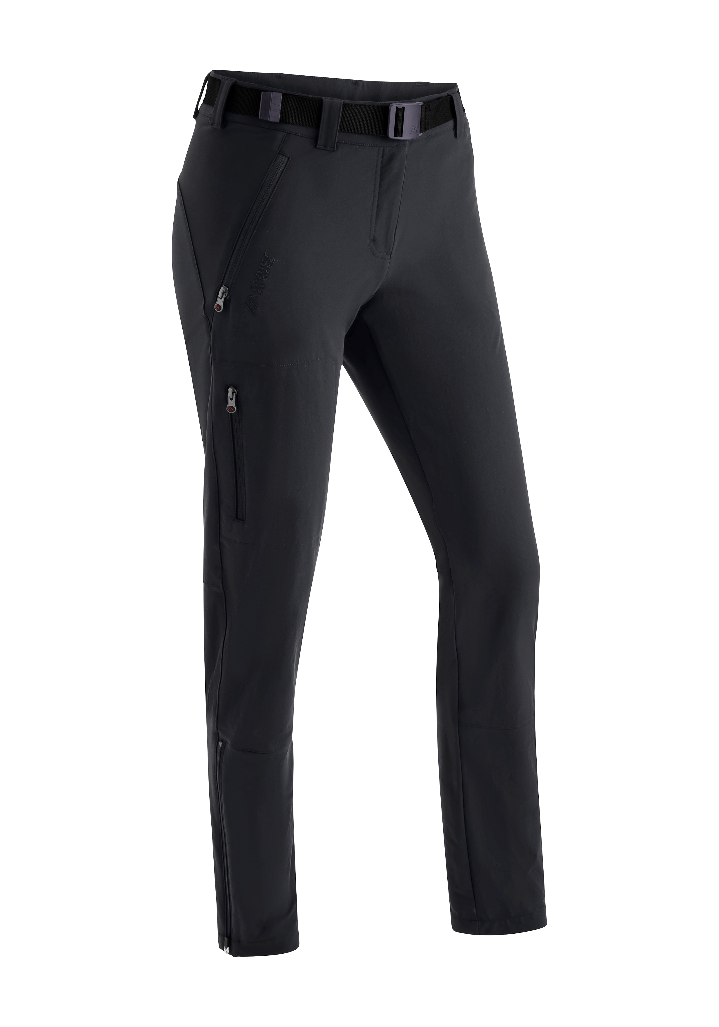 Funktionshose MAIER SPORTS "Lana slim", Damen, Gr. 40, Normalgrößen, schwarz, 91% Polyamid, 9% Elasthan, Hosen, Damen Wanderhose, atmungsaktive Outdoor-Hose, 3 Taschen, Slim Fit Image
