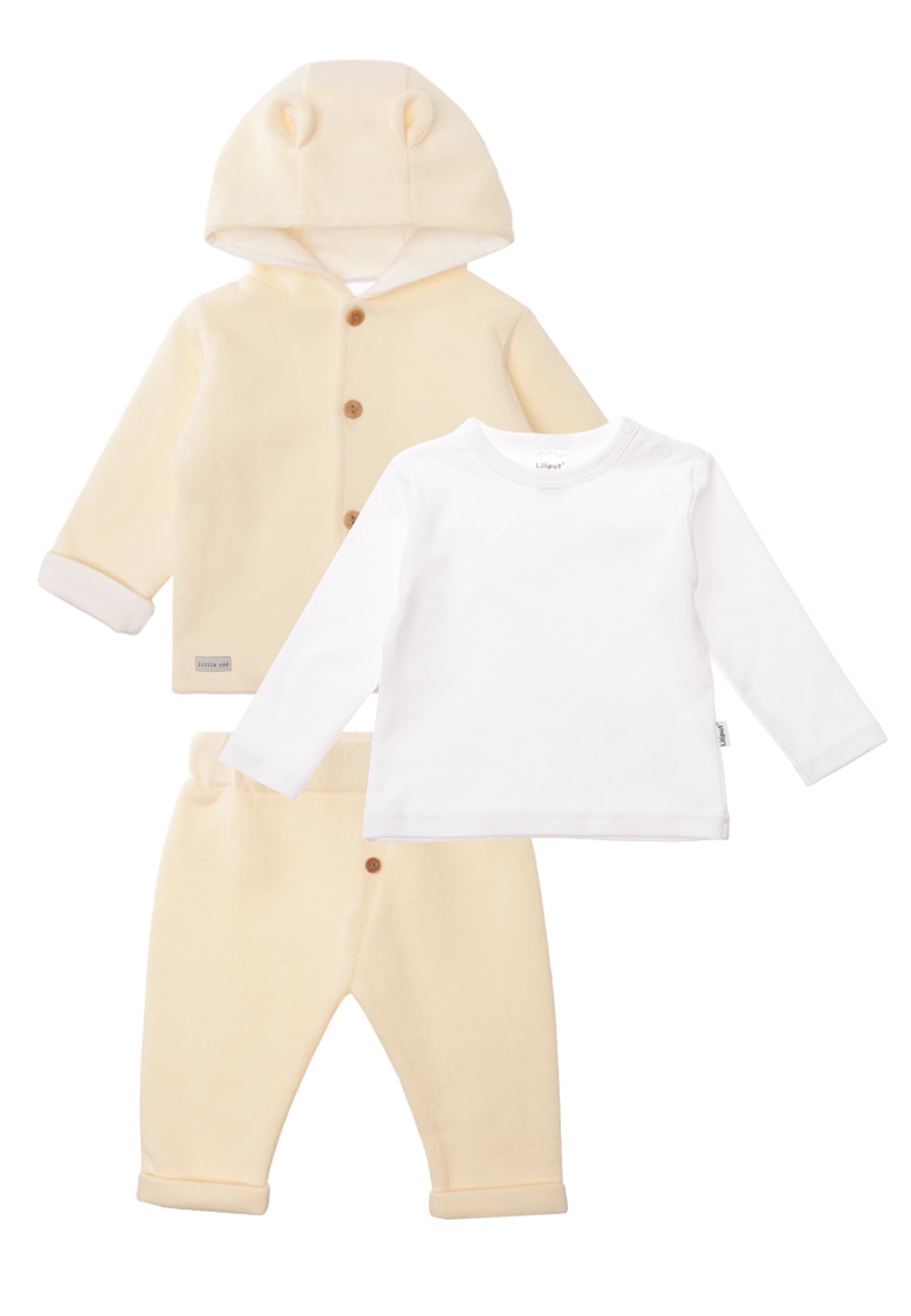 Erstausstattungspaket LILIPUT, Baby, Gr. 74, beige (ecru), 100% Baumwolle, KOB Set-Artikel, 3-teilig mit niedlichen Details Image