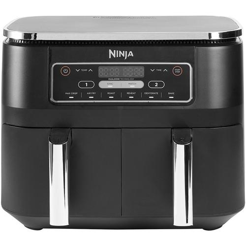 "NINJA Heissluftfritteuse ""Foodi Dual Zone AF300EU"" Fritteusen je 0,9 kg Kapazität incl. 2x Knusperblech schwarz Fritteusen Fritteuse"