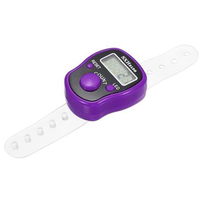 Finger Tally Counter 5 Digital LED Display for Sports Counting, Purple