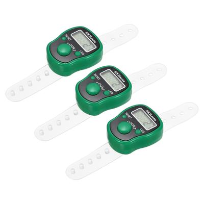 Finger Tally Counter 5 Digital LED Display for Sports Counting, 3pcs - Green