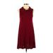 Rolla Coster Casual Dress - A-Line: Burgundy Solid Dresses - Women's Size Small