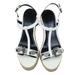 Burberry Shoes | Burberry White Patent Leather Espadrille Wedges Shoes Size 40 10 | Color: White | Size: 10