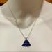 Coach Jewelry | Coach Royal Blue Enamel Rain Hat Pendant .925 Sterling Necklace | Color: Blue/Silver | Size: 18” In Length