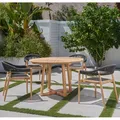 HiTeak Furniture Cambria 5-Piece Teak Round Outdoor Dining Set - HLS-CR