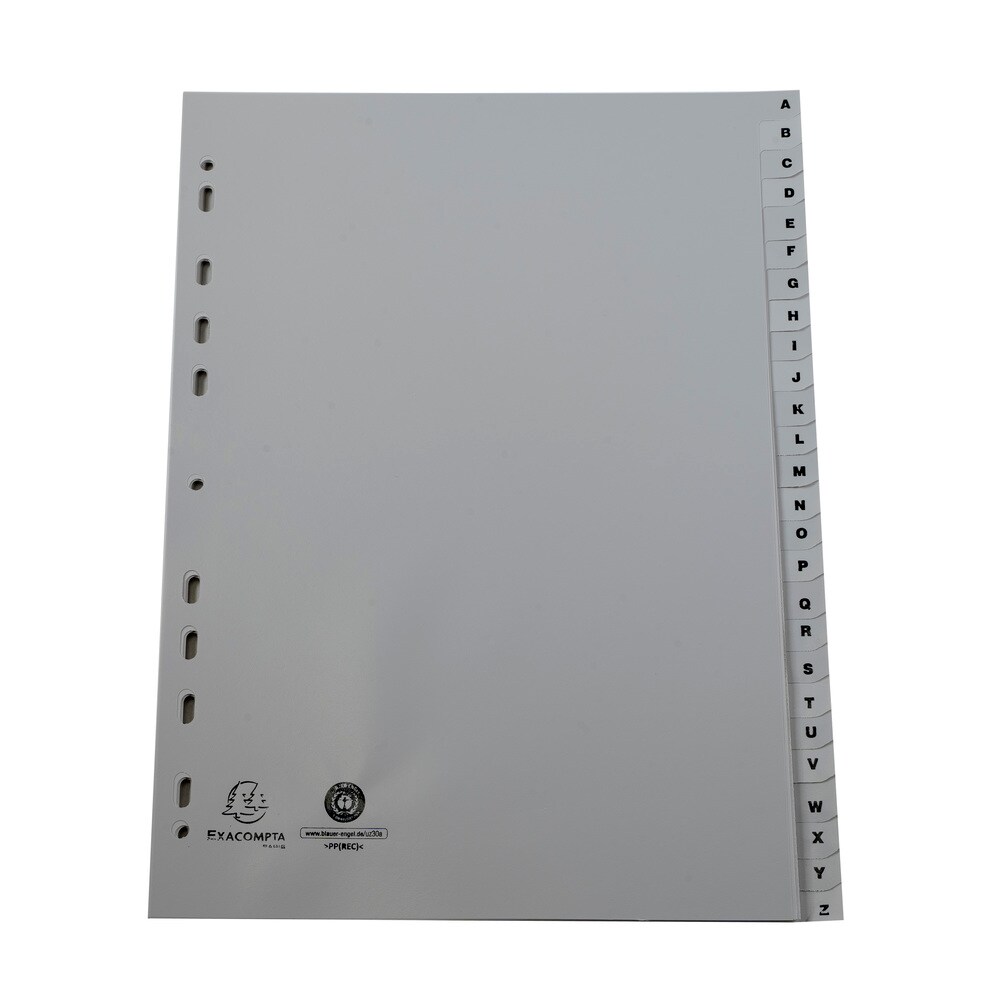10x Exacompta Register mit Beschriftungsfeld aus PP 130µ mit 26 Positionen Taben A-Z, für Format DIN A4 Image