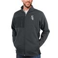 Men's Antigua Heathered Charcoal Chicago White Sox Course Full-Zip Jacket