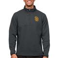 Men's Antigua Heathered Charcoal San Diego Padres Course Quarter-Zip Pullover Top
