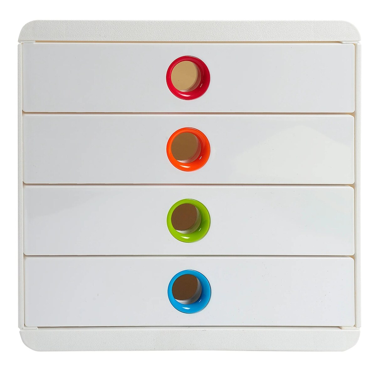 Exacompta 314398D 1x Schubladenbox POP-BOX mit 4 geschlossenen Laden - Weiss/Harlekin Image