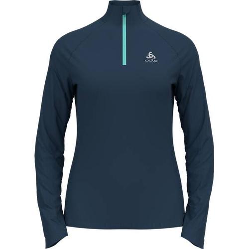 ODLO Damen Midlayer 1/2 zip ESSENTIAL CER, Größe S in Blau