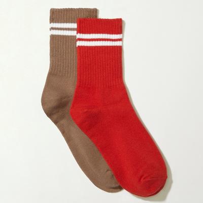 Lucky Brand Lucky Varsity Solid Crew Sock 2 Pk - Women's Ladies Accessories Ankle Socks in Tandori Spice