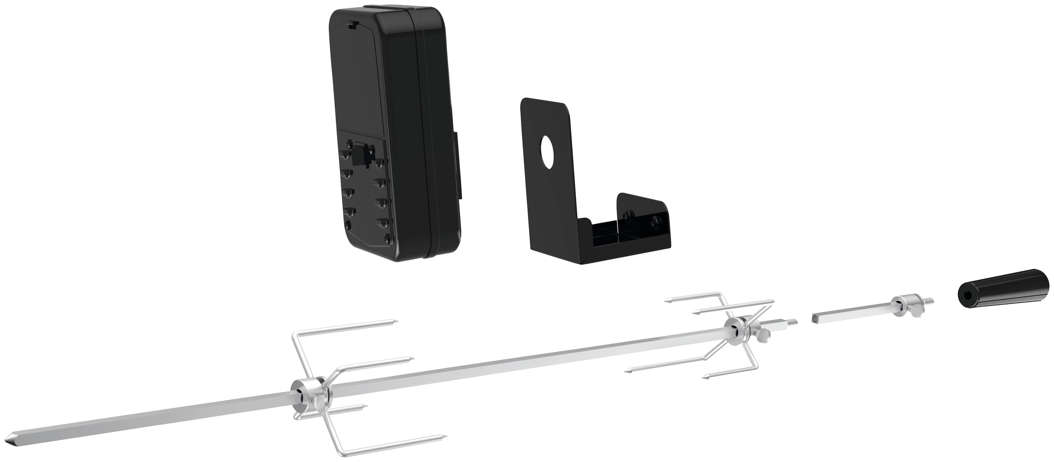 Grillspieß TEPRO, schwarz, H:12cm L:92cm, Edelstahl, Spieße, aus Edelstahl, Batteriebetrieb