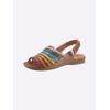 Sandalette GEMINI, Damen, Gr. 38, bunt (braun, bunt), Glattleder, sportlich, Schuhe