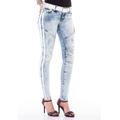 Slim-fit-Jeans CIPO & BAXX Gr. 28, Länge 34, blau (ice) Damen Jeans Röhrenjeans
