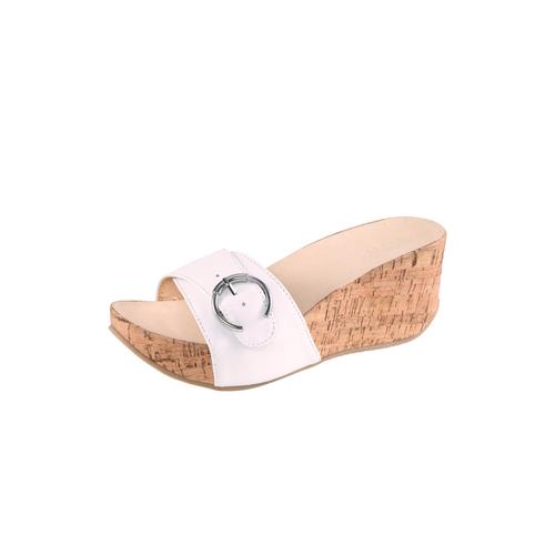 Pantolette Gr. 41, weiß Damen Schuhe Pantoletten