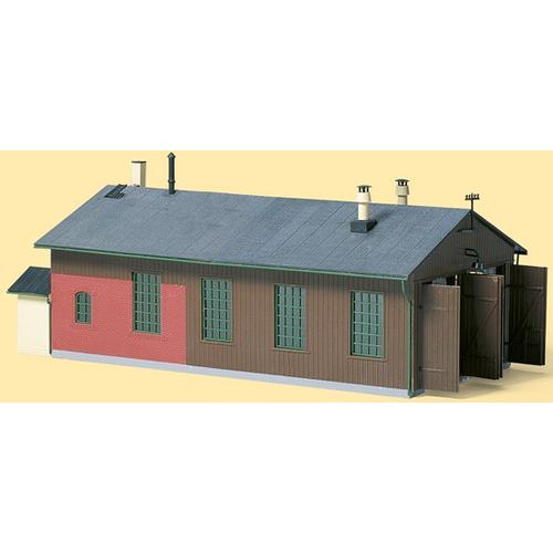 "Modelleisenbahn-Gebäude AUHAGEN ""Lokschuppen zweiständig"" Modelleisenbahn-Erweiterungen braun Kinder Altersempfehlung Modelleisenbahn-Erweiterungen Made in Germany"