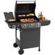 Gasgrill EL FUEGO "Columbus 3+1", schwarz, B:118cm H:108cm T:58cm, Grills, BxTxH: 117,5x58,5x107,5 cm