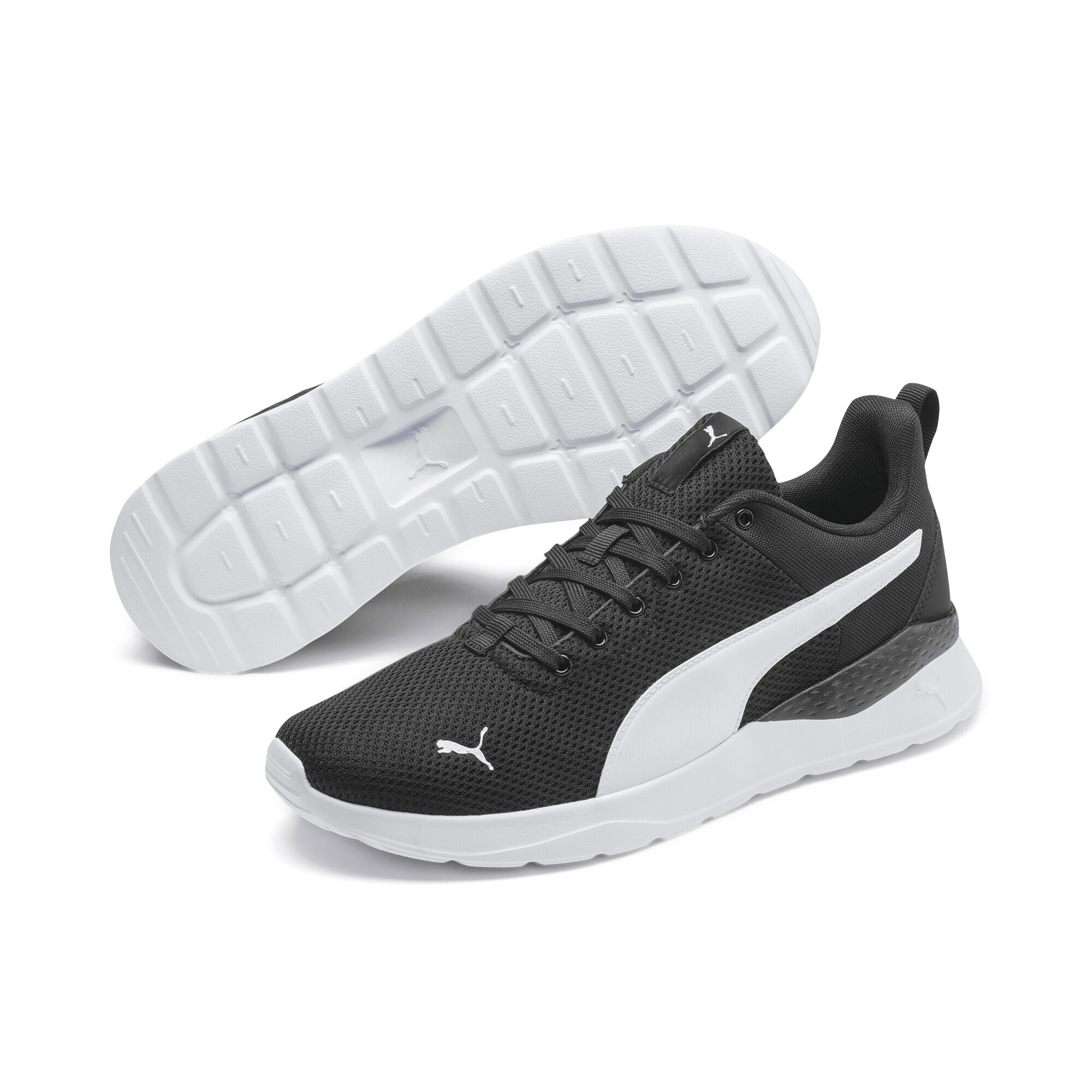 Sneaker PUMA "Anzarun Lite Sneakers Erwachsene", Herren, Gr. 38, schwarz-weiß (schwarz, weiß), Obermaterial: Synthetik, Textil; Futter: Textil; Innensohle: Textil; Laufsohle: Synthetik, Gummi, Schuhe Sneaker