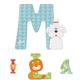 Sevi Tier Holzbuchstaben Name Mila ca. 10 cm, Türbuchstaben für Kinderzimmer, ABC Lernspielzeug aus Holz, pädagogisches Spielzeug für Kinder ab 3 Jahre, Kindernamen Buchstaben Tiere, Mehrfarbig