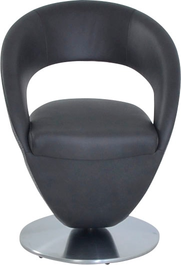 Drehstuhl K+W KOMFORT & WOHNEN "Wave", grau (asphalt 88, grau 84, edelstahloptik), B:62cm H:86cm T:61cm, Stühle, Drehstuhl, Design-Drehstuhl, Drehteller in Metall edelstahloptik, Farbkombination