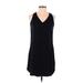 Old Navy Casual Dress - Mini V-Neck Sleeveless: Black Print Dresses - Women's Size X-Small