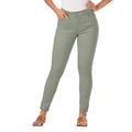 K Jordan High-Rise Colored Skinny Jean (Size 16W) Sage, Cotton,Spandex