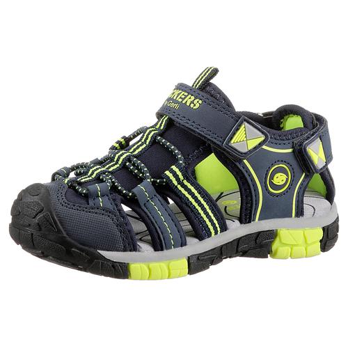 Riemchensandale DOCKERS BY GERLI Gr. 33, bunt (navy, lemon) Kinder Schuhe mit kontrastfarbenen Details