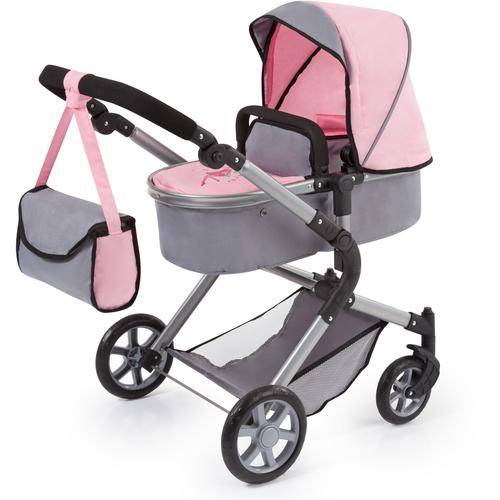 „Kombi-Puppenwagen BAYER „“City Neo, Hellgrau/Rosa““ Puppenwagen rosa (hellrau, rosa) Kinder Puppenwagen -trage“