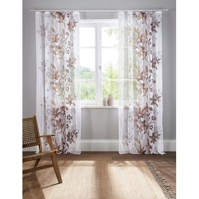 Gardine HOME AFFAIRE "Ina" Gr. 5, braun, B:144cm H:265cm, Voile, Polyester, Gardinen, transparent, 2-er Set, einseitig bedruckt, Voile Image
