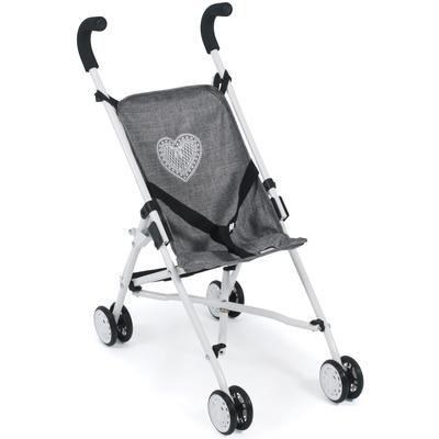 Puppenbuggy CHIC2000 "Roma, Jeans Grey", grau (jeans grau), Puppenwagen, KinderB:29cm H:57cm T:50cm, Metall, Kunststoff, Stoff, B:29cm H:57cm T:50cm