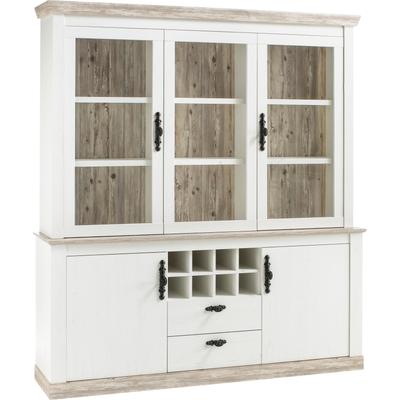 Buffet HOME AFFAIRE "Florenz", weiß (pinie weiß), B:184cm H:205cm T:44cm, Holzwerkstoff, Schränke, im romantischen Landhaus-Look, Höhe 205 cm Image