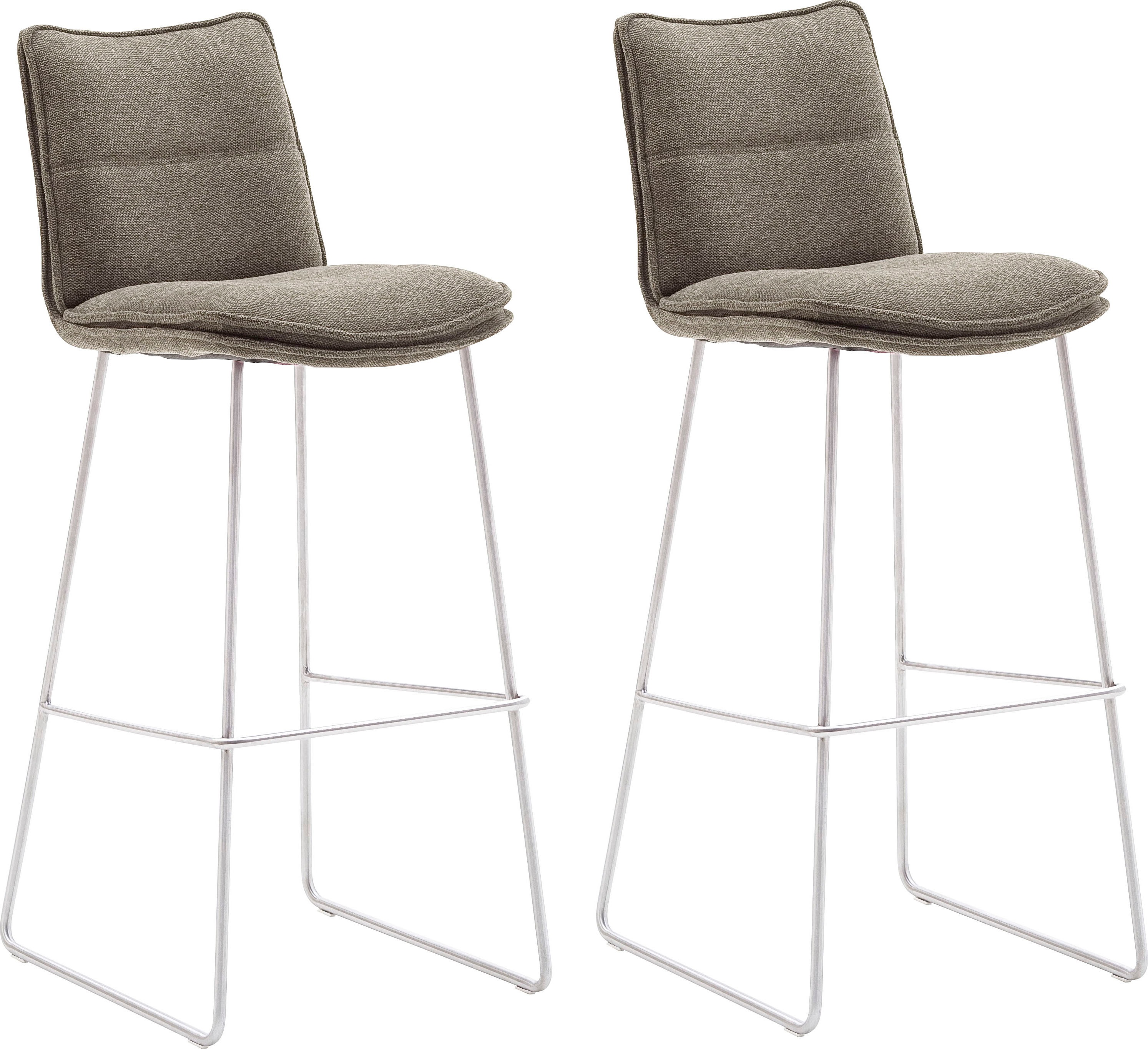 Barhocker MCA FURNITURE "Hampton", braun (cappuccino), H:110cm T:54cm, 100% Polyester, Hocker, Barstuhl 180drehbar mit Nivellierung, bis 120 Kg belastbar