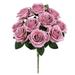 Set of 3 Mauve Artificial Day Queen Rose Flower Stem Bush Bouquet 18in - 18" L x 12" W x 12' DP