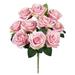 Set of 3 Pink Mauve Artificial Day Queen Rose Flower Stem Bush Bouquet 18in - 18" L x 12" W x 12' DP